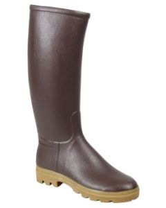 Natural rubber boots 'St. Hubert' brown with leather lining