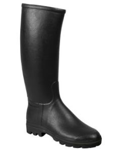 Natural rubber boots 'St. Hubert' black with leather lining